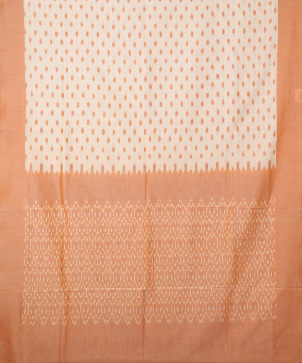 Peach color pochampally mercerised cotton saree