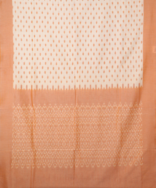 Peach color pochampally mercerised cotton saree