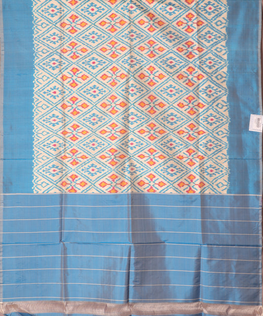 Cream color handloom silk dupatta