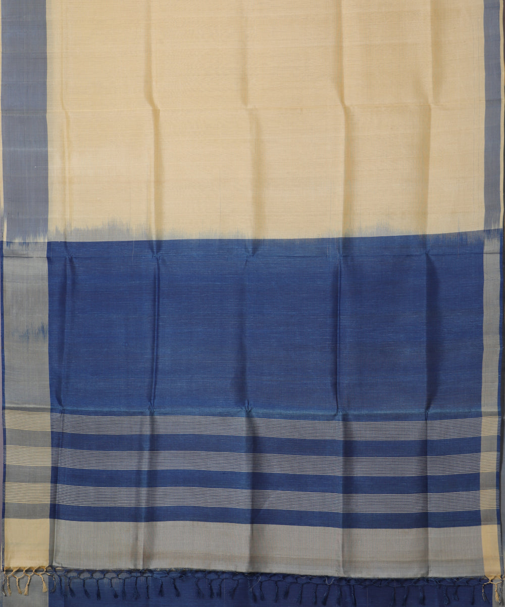 Peach color handloom tussar silk saree