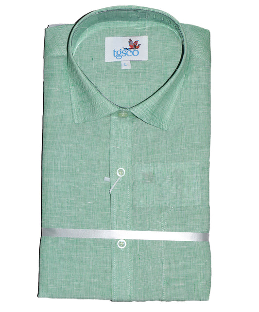 Emerald green color handloom pochampally shirt