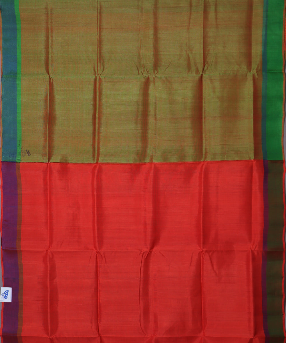 Multi-shade handloom tussar silk saree