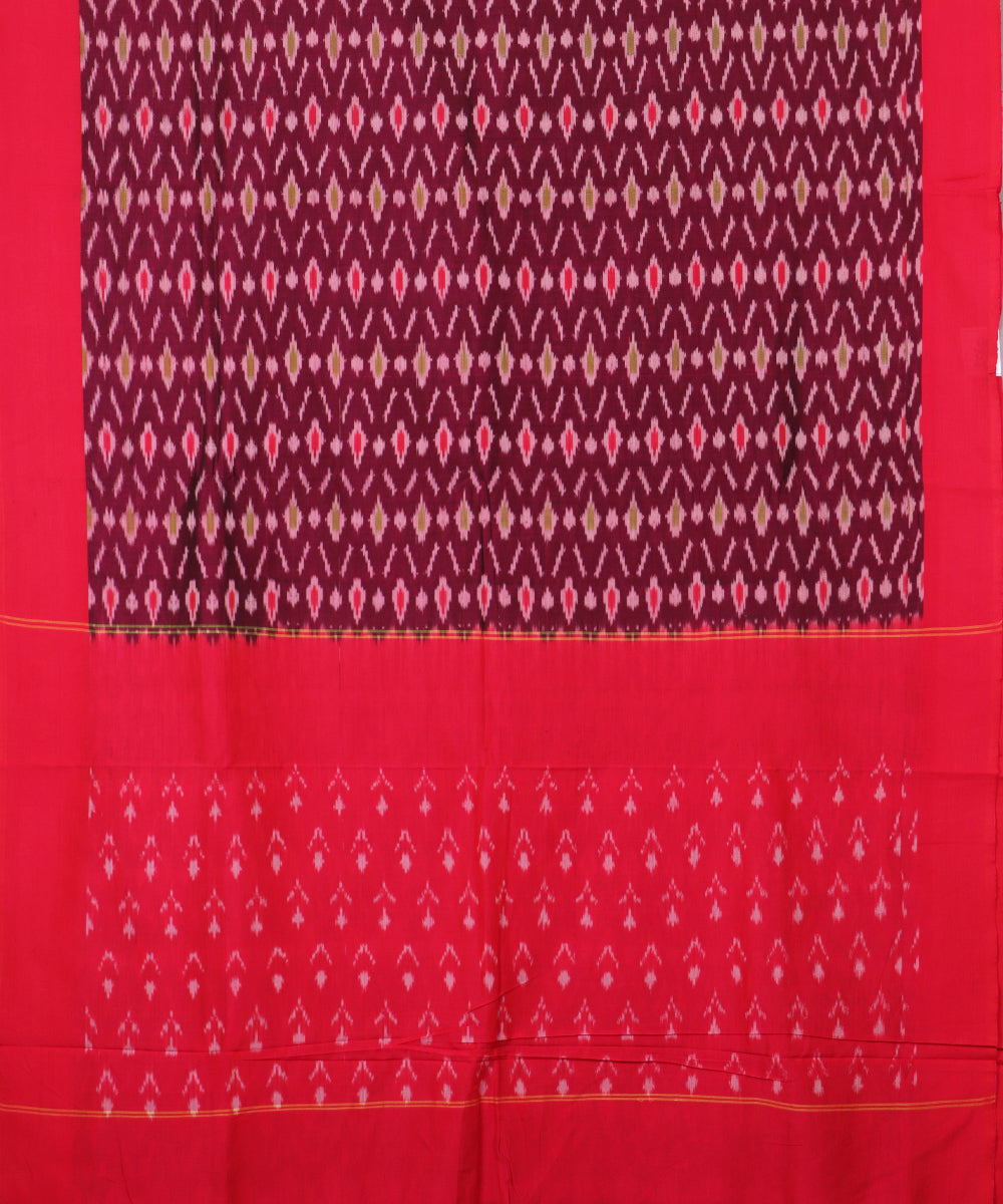 Eggplant violet color pochampally mercerised cotton saree