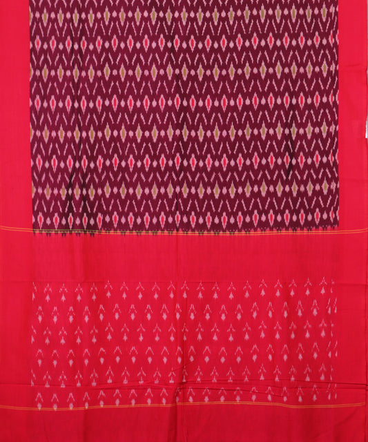 Eggplant violet color pochampally mercerised cotton saree