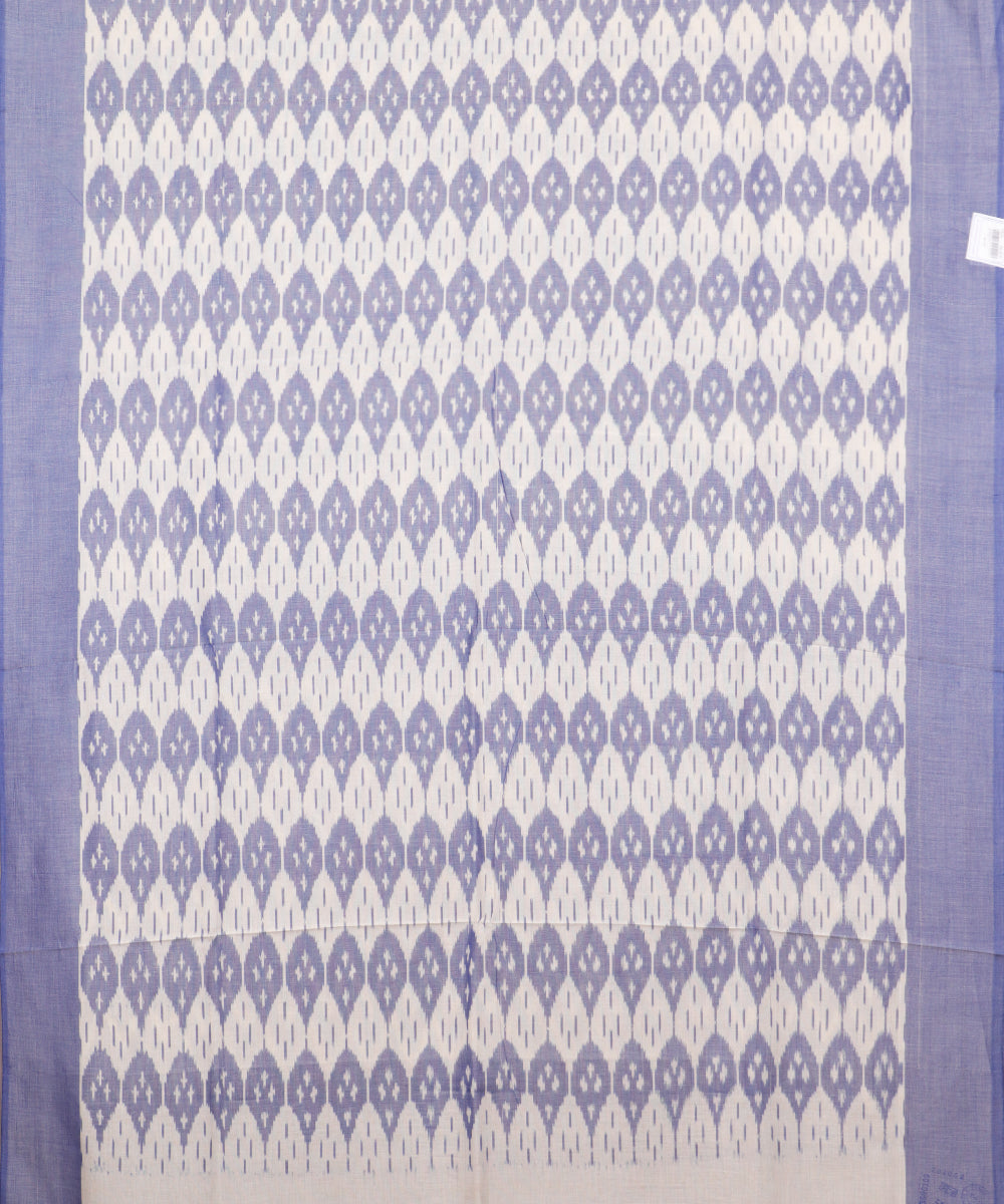 Cream color pochampally mercerised cotton saree