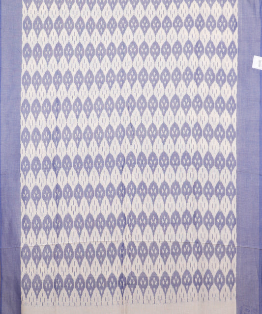 Cream color pochampally mercerised cotton saree