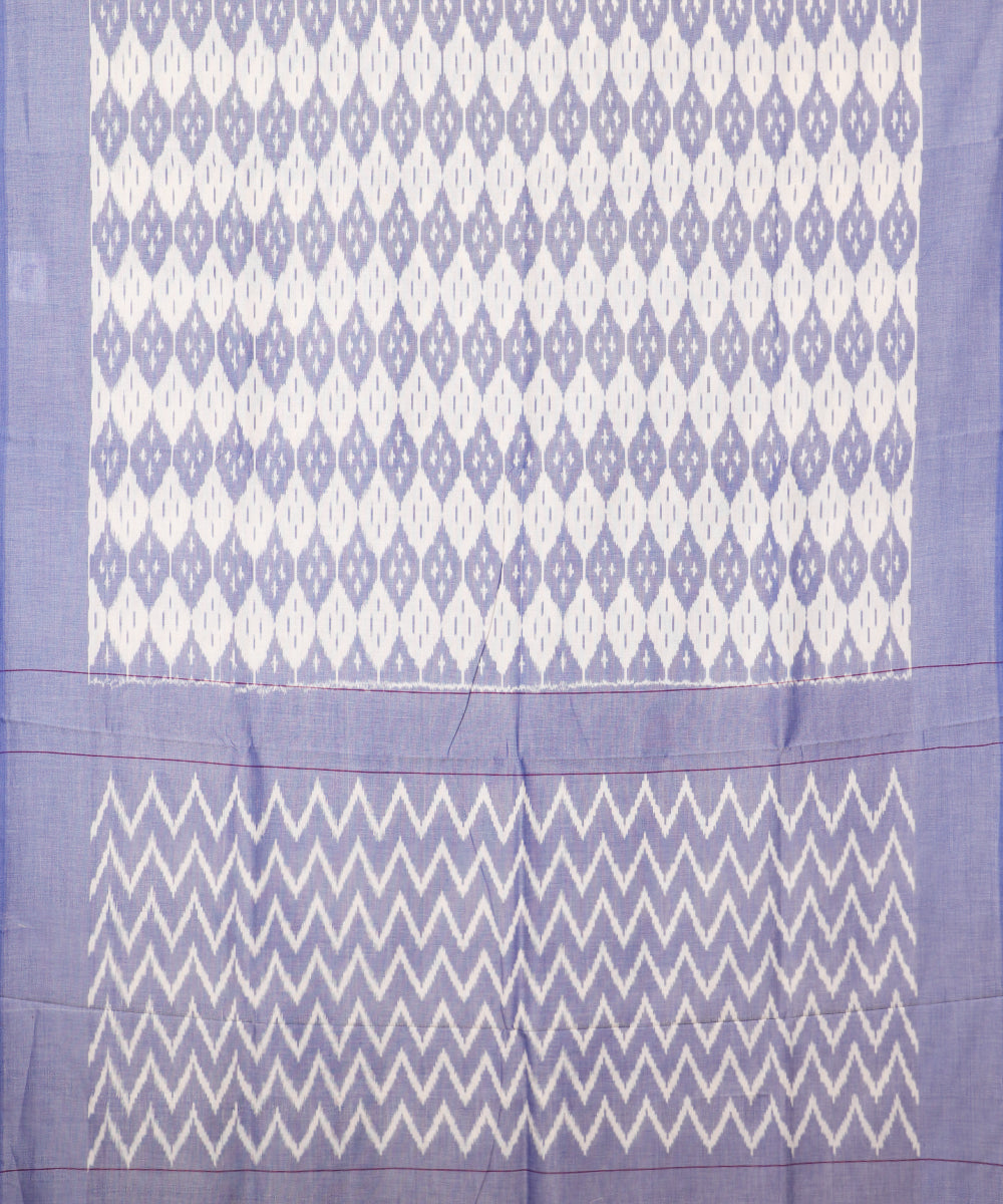 Cream color pochampally mercerised cotton saree