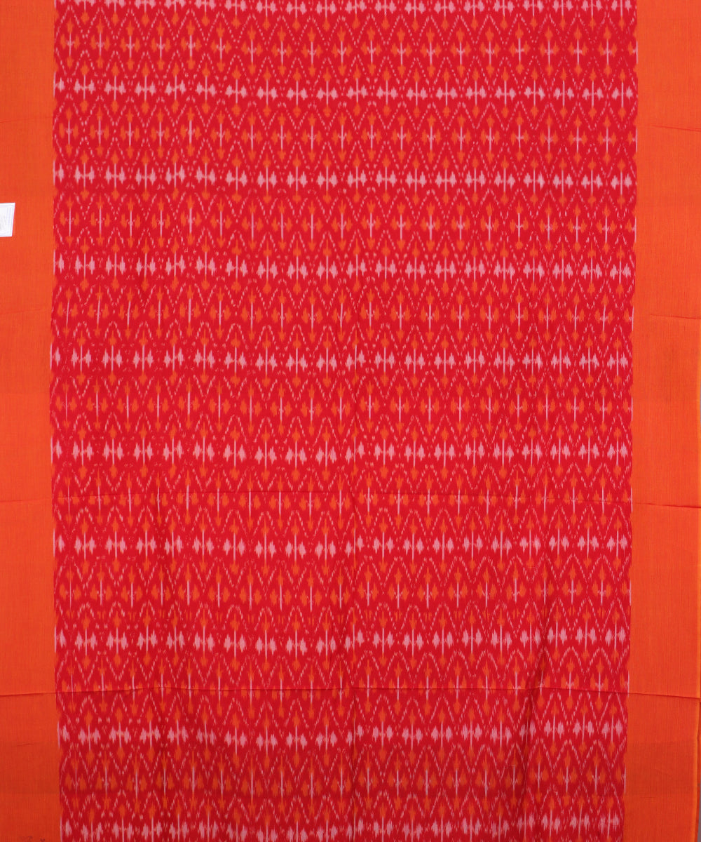 Red color pochampally mercerised cotton saree