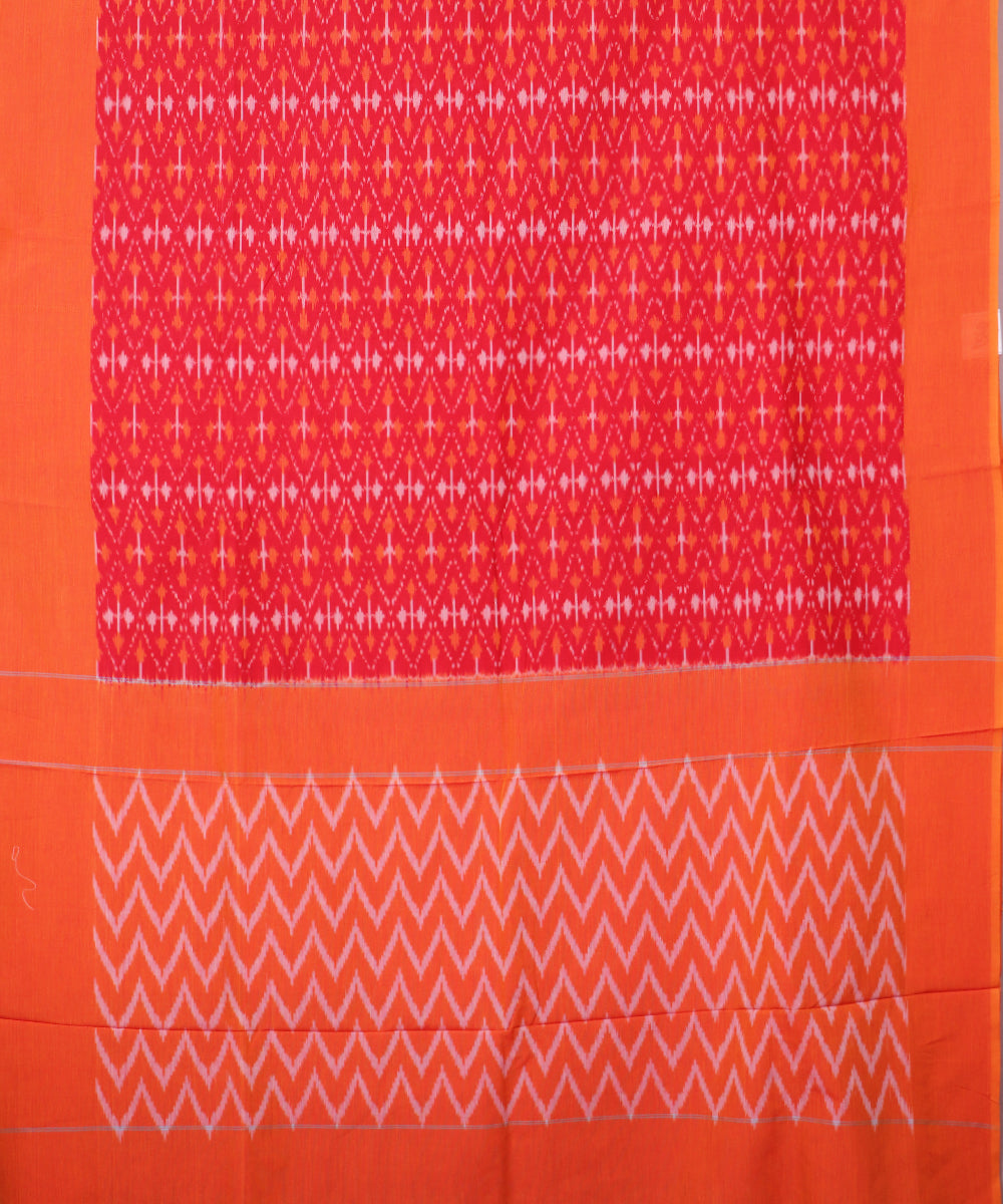 Red color pochampally mercerised cotton saree