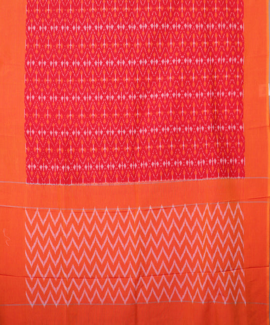 Red color pochampally mercerised cotton saree