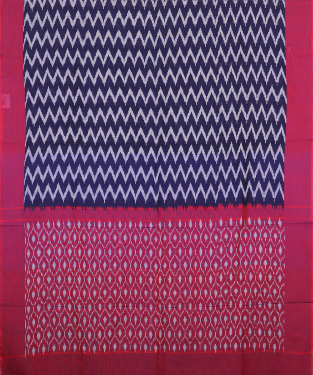 Space blue color pochampally mercerised cotton saree