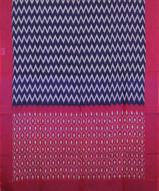 Space blue color pochampally mercerised cotton saree