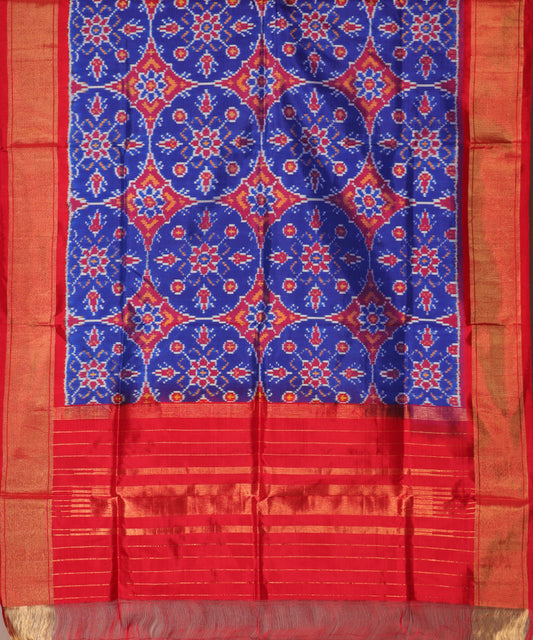 Navy blue color handloom silk dupatta