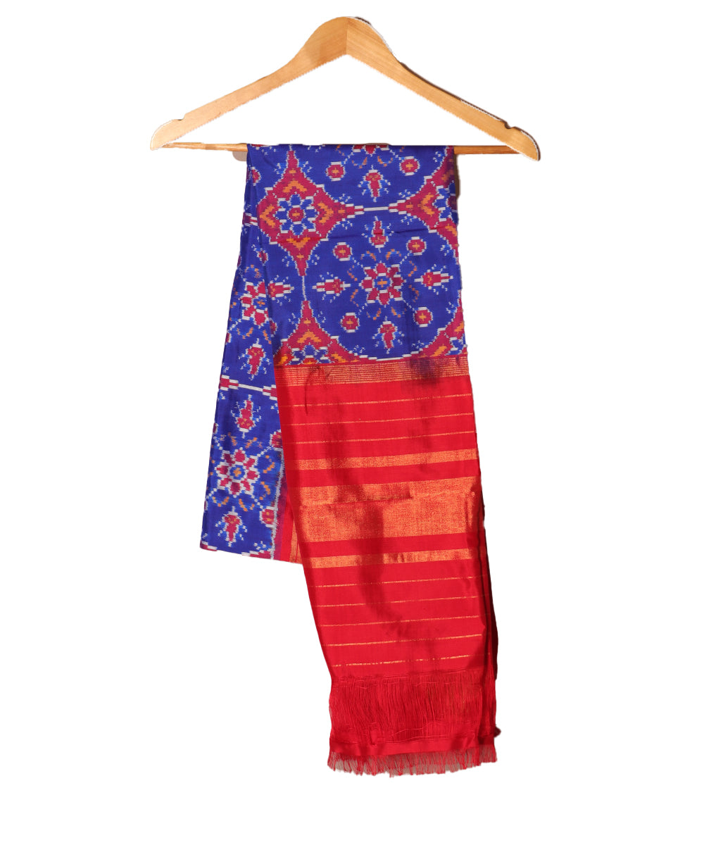 Navy blue color handloom silk dupatta