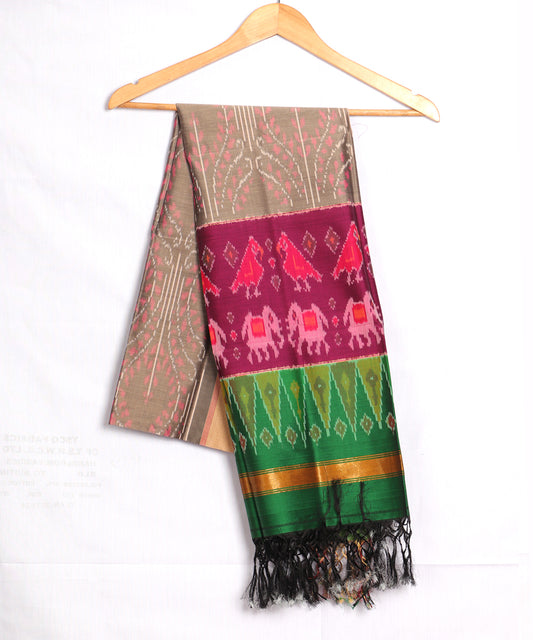 Multi-shade handloom ikat sico dupattas
