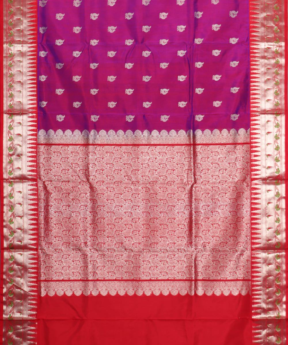 Lollipop violet shade handloom venkatagiri sico saree