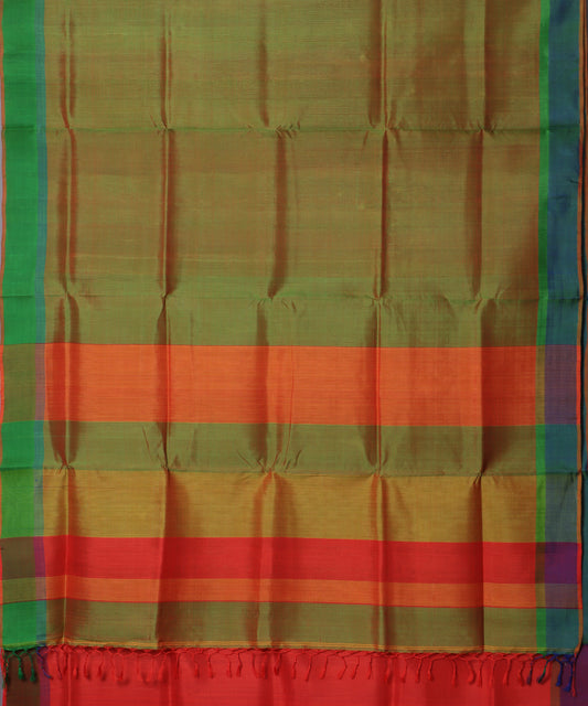 Multi-shade handloom tussar silk saree