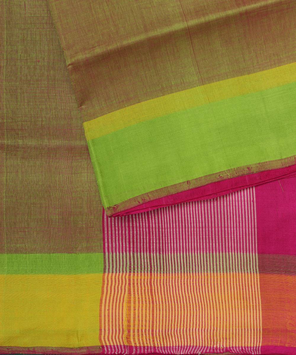 Magenta pink color handloom tussar silk saree