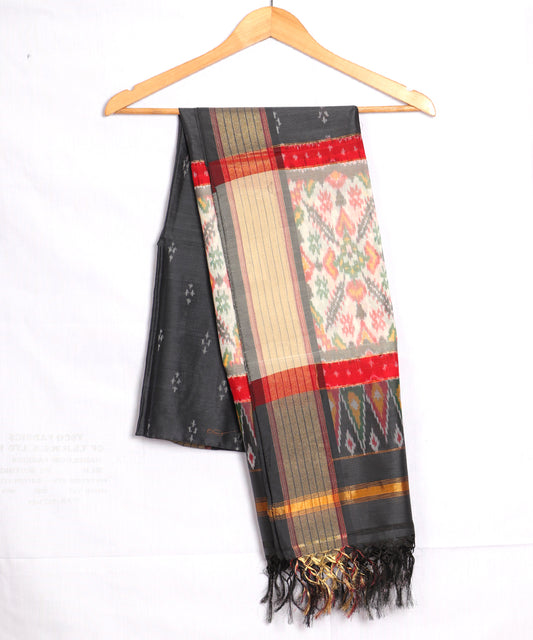 Anchor gray color handloom ikat sico dupattas