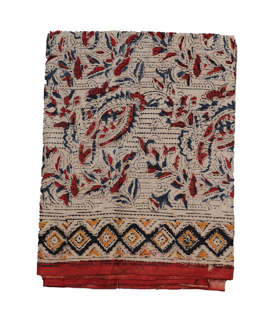 Beige handloom Kalamkari lungies