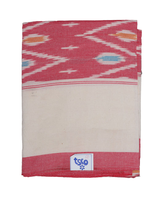 Cerise pink color handwoven pochampally single cot bedsheet