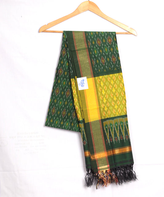 Forest green color handloom ikat sico dupattas