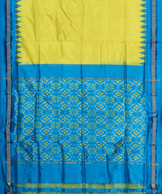 Bumblebee yellow color handloom pochampally silk saree