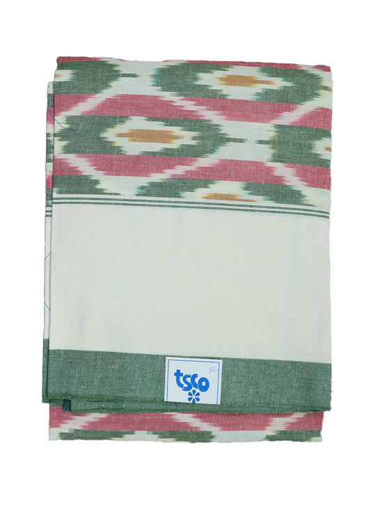 Multi-color handwoven pochampally single cot bedsheet