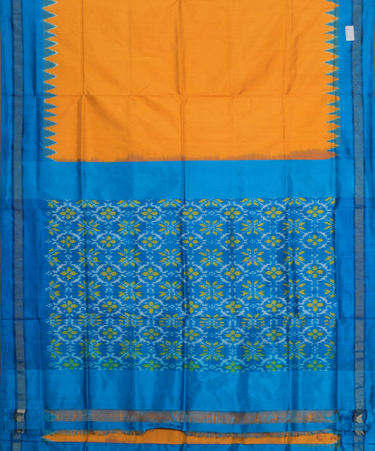 Tangerine orange color handloom pochampally silk saree