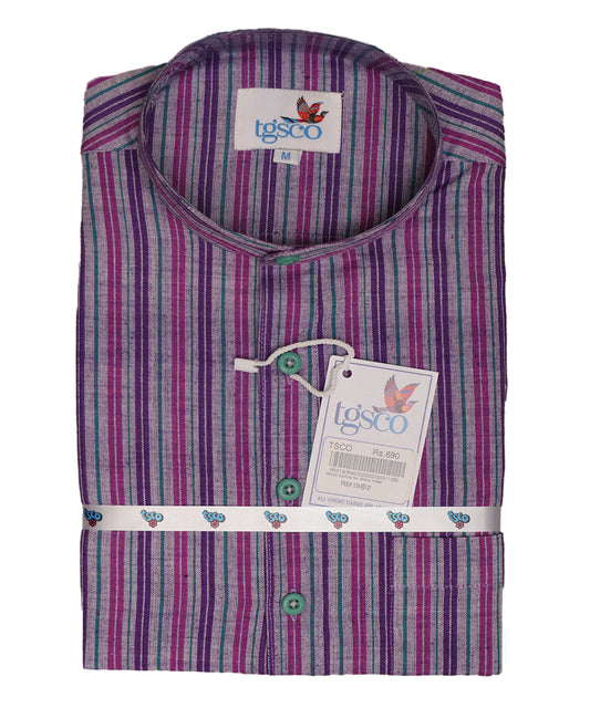 Handloom Men’s Khadi Short Kurta – Half Sleeves