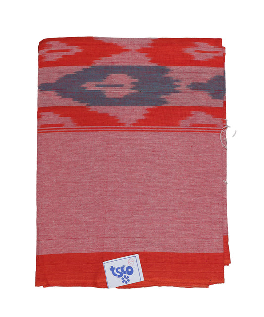 Indian red color handwoven pochampally single cot bedsheet