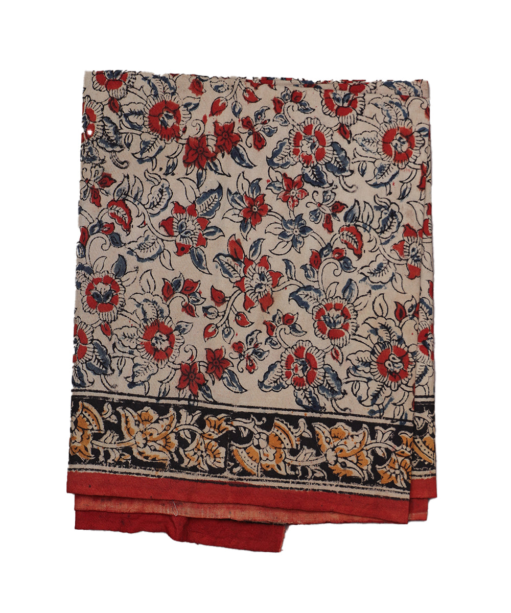 Beige handloom Kalamkari lungies