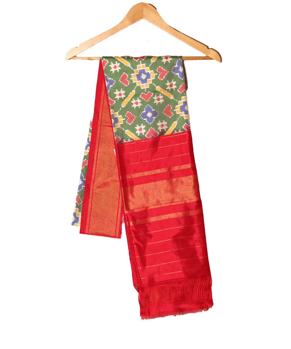 Fern green color handloom silk dupatta