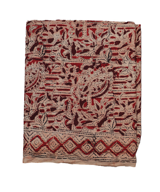 Beige handloom Kalamkari lungies