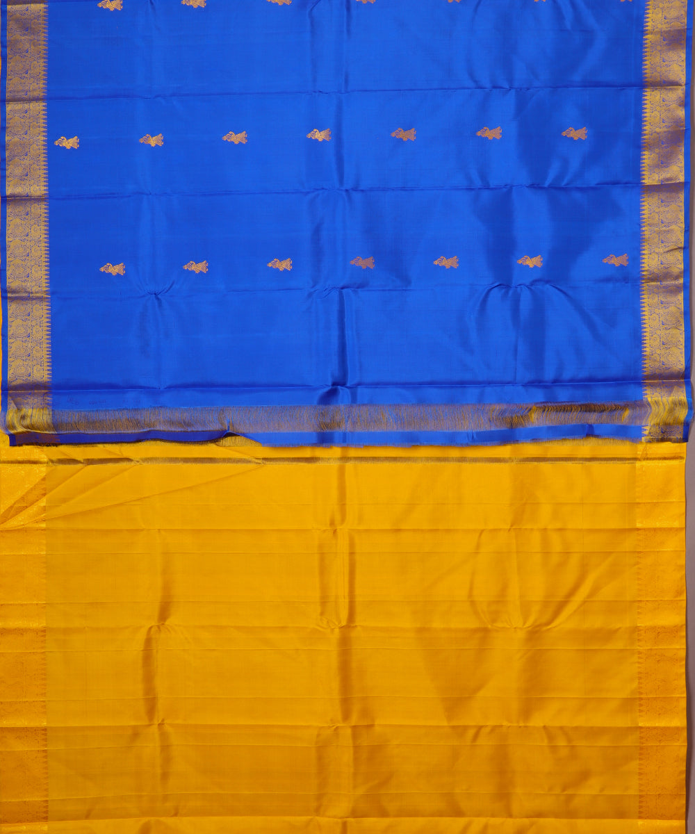Blue color handloom gollabhama silk saree