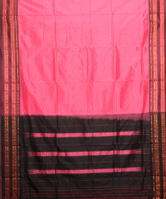 French pink color handloom Narayanpet silk saree