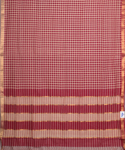 Multi-color with checks handloom mangalagiri cotton saree