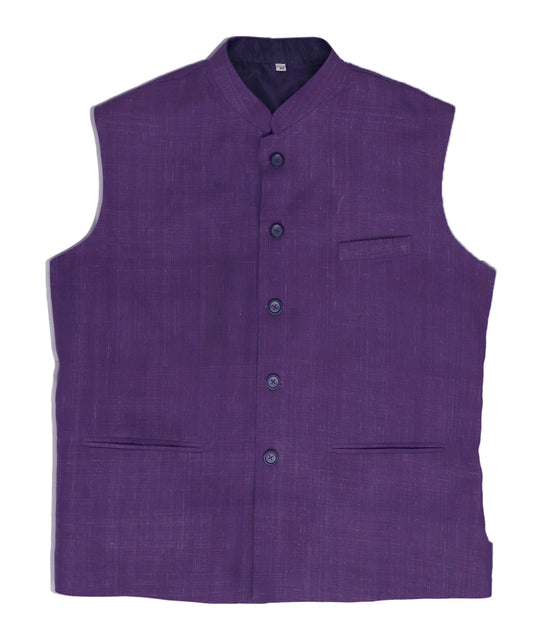 Electric violet color Handloom khadi sadri