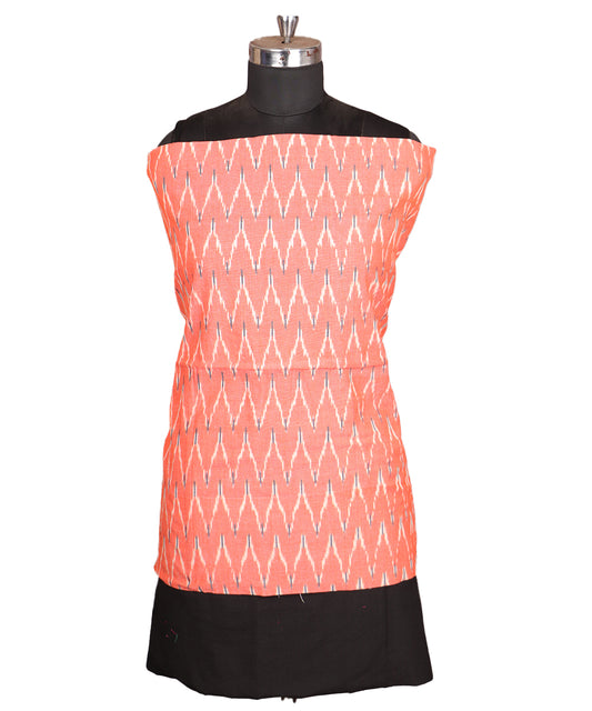Salmon red color handloom pochampally punjabi suit