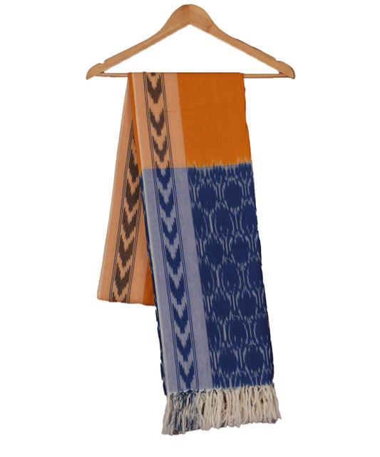 Apricot orange color handloom cotton dupatta