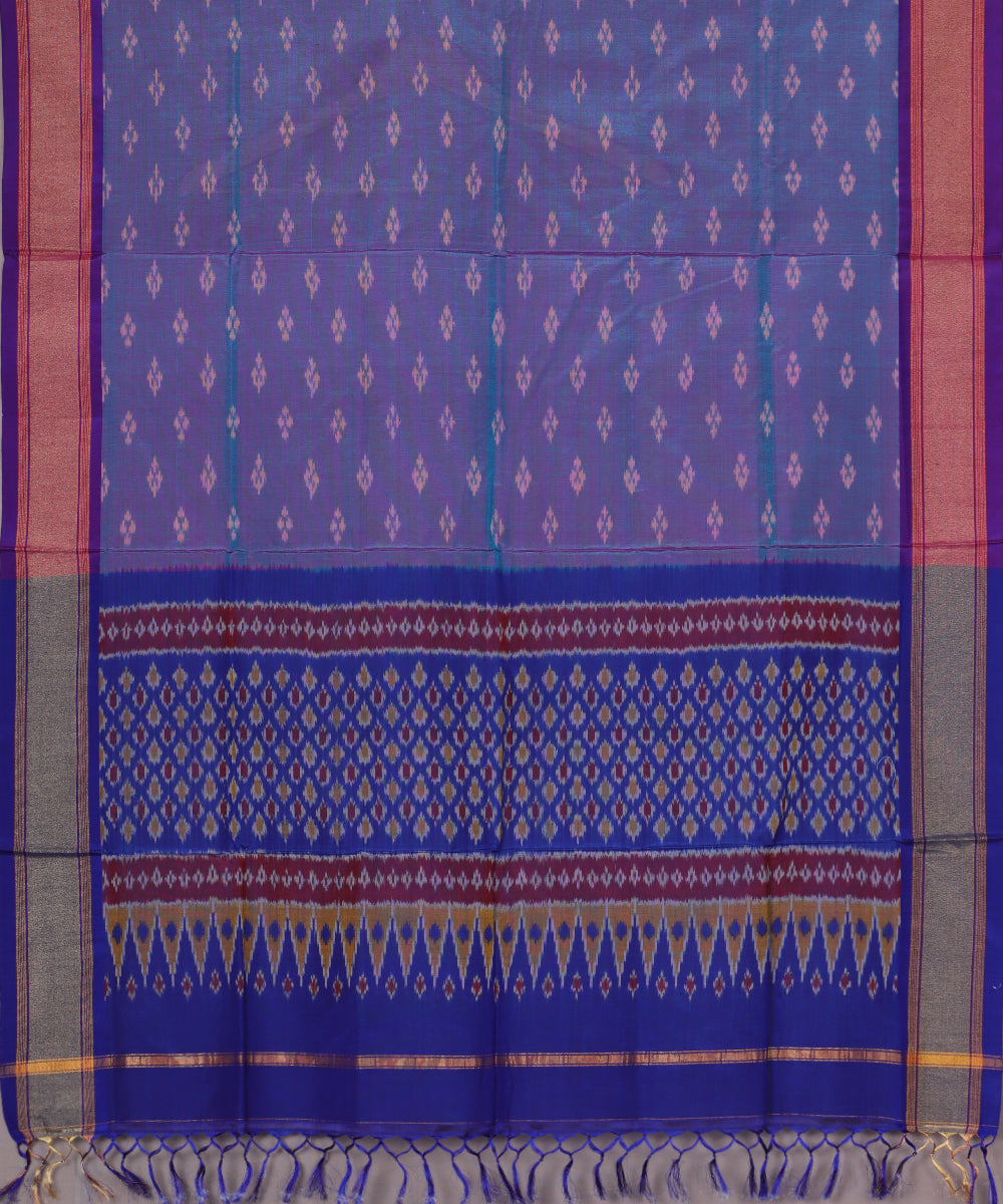 Sapphire blue shade handloom ikat sico dupattas