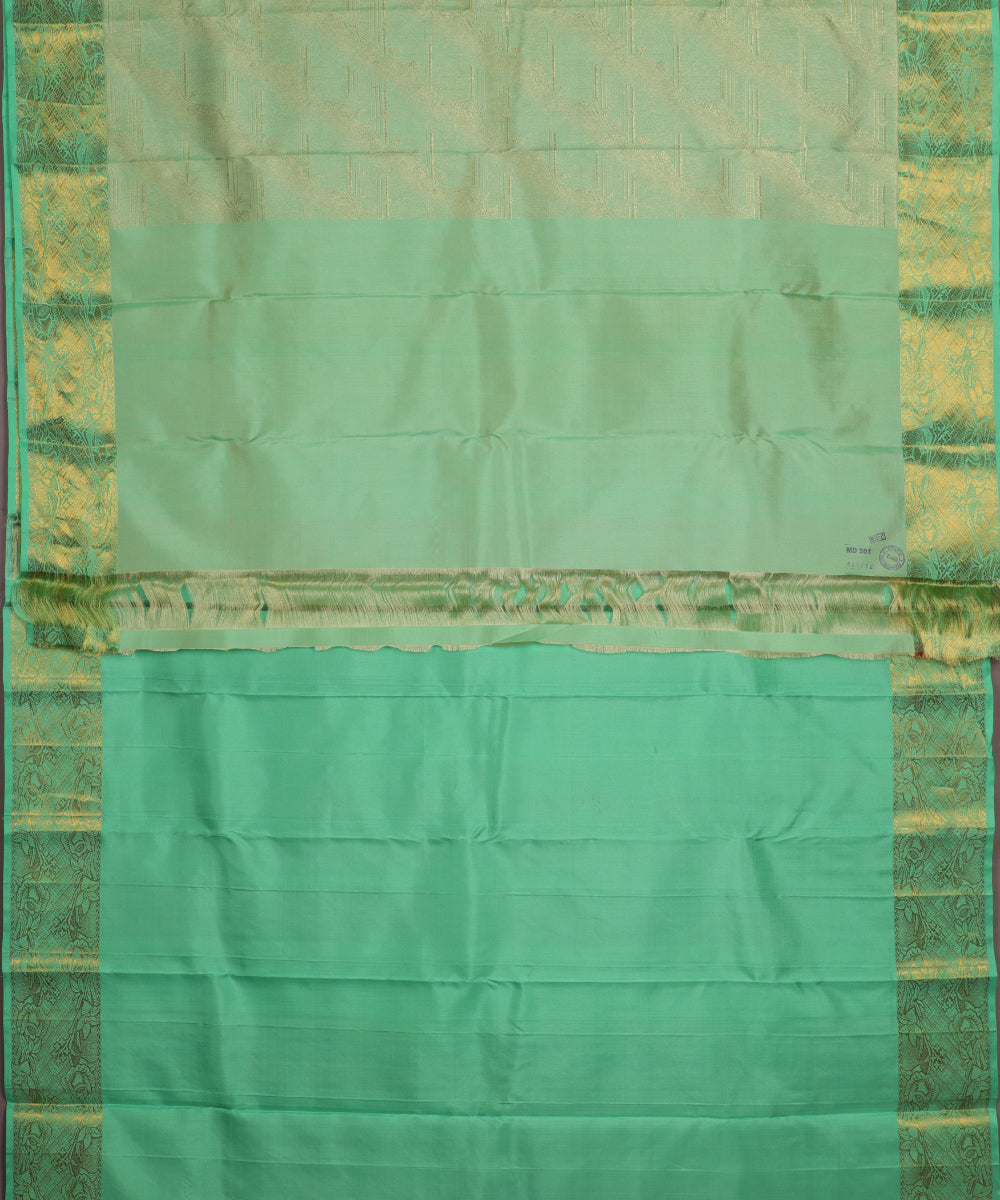 Emerald green color handloom trilinga silk saree