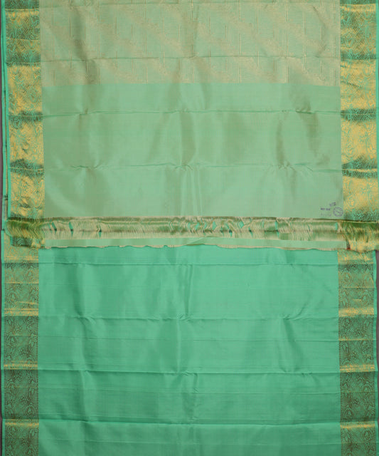 Emerald green color handloom trilinga silk saree