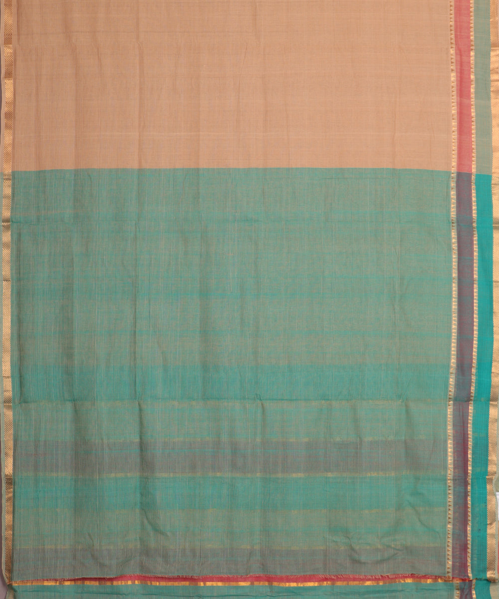 Sepia color handloom mangalagiri cotton saree