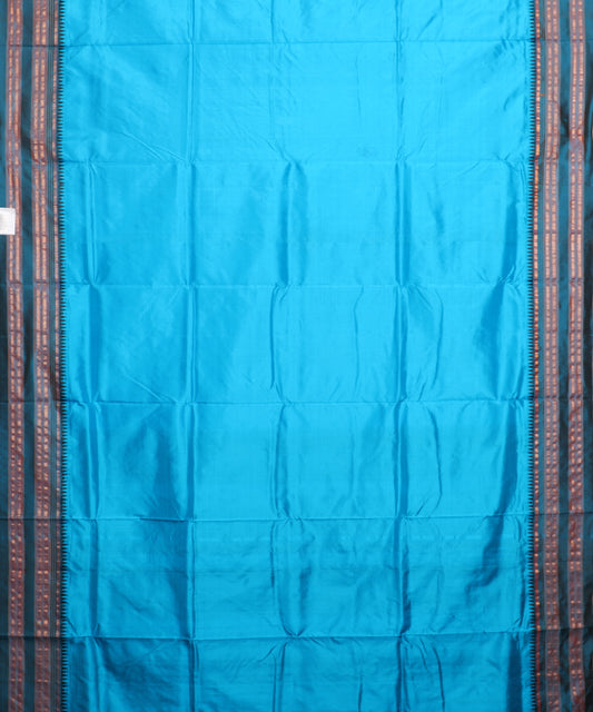 Olympic blue color handloom Narayanpet silk saree