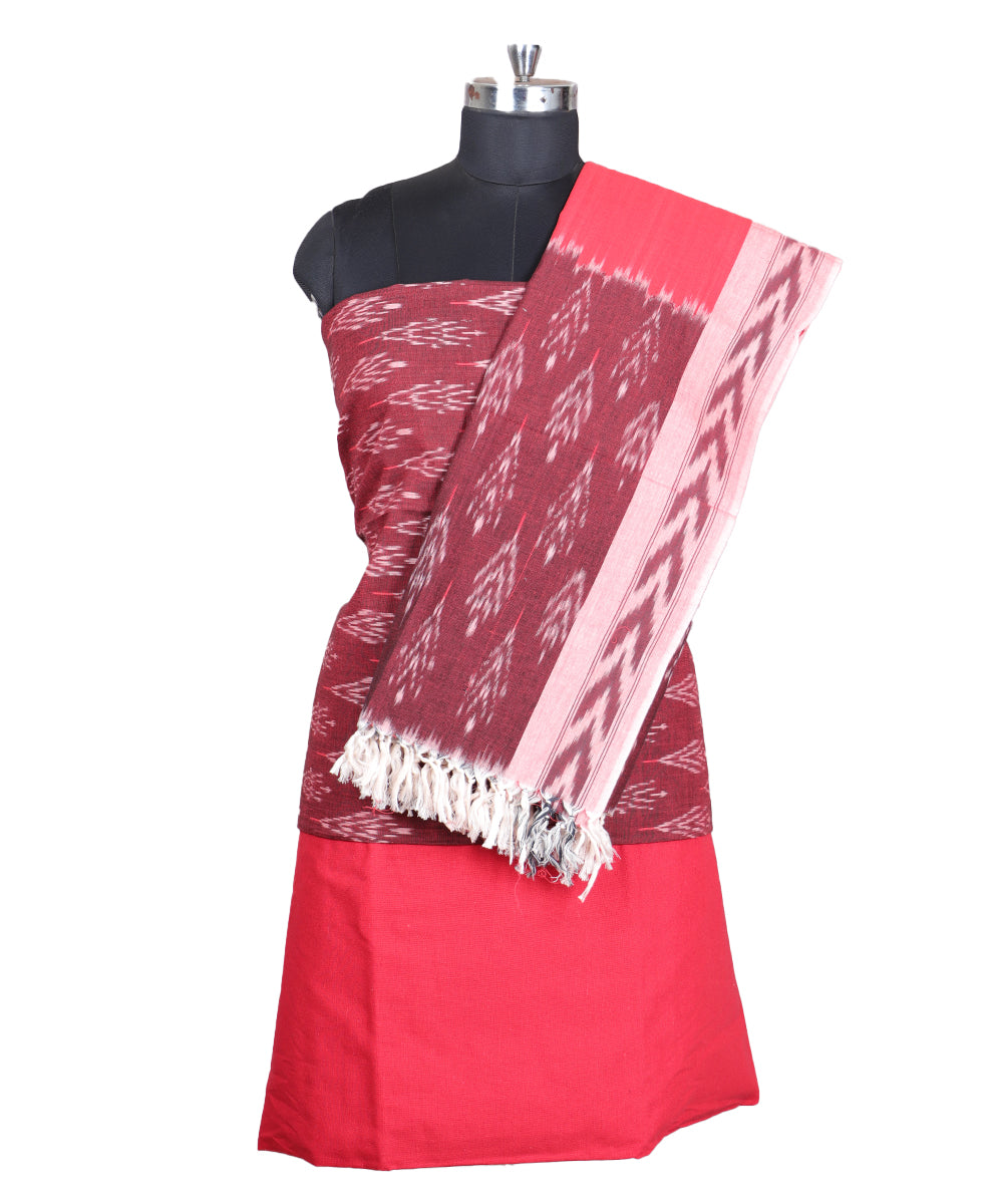 Burgundy red color handloom pochampally punjabi suit