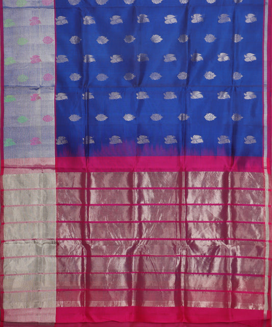 Navy blue color handloom venkatagiri sico saree