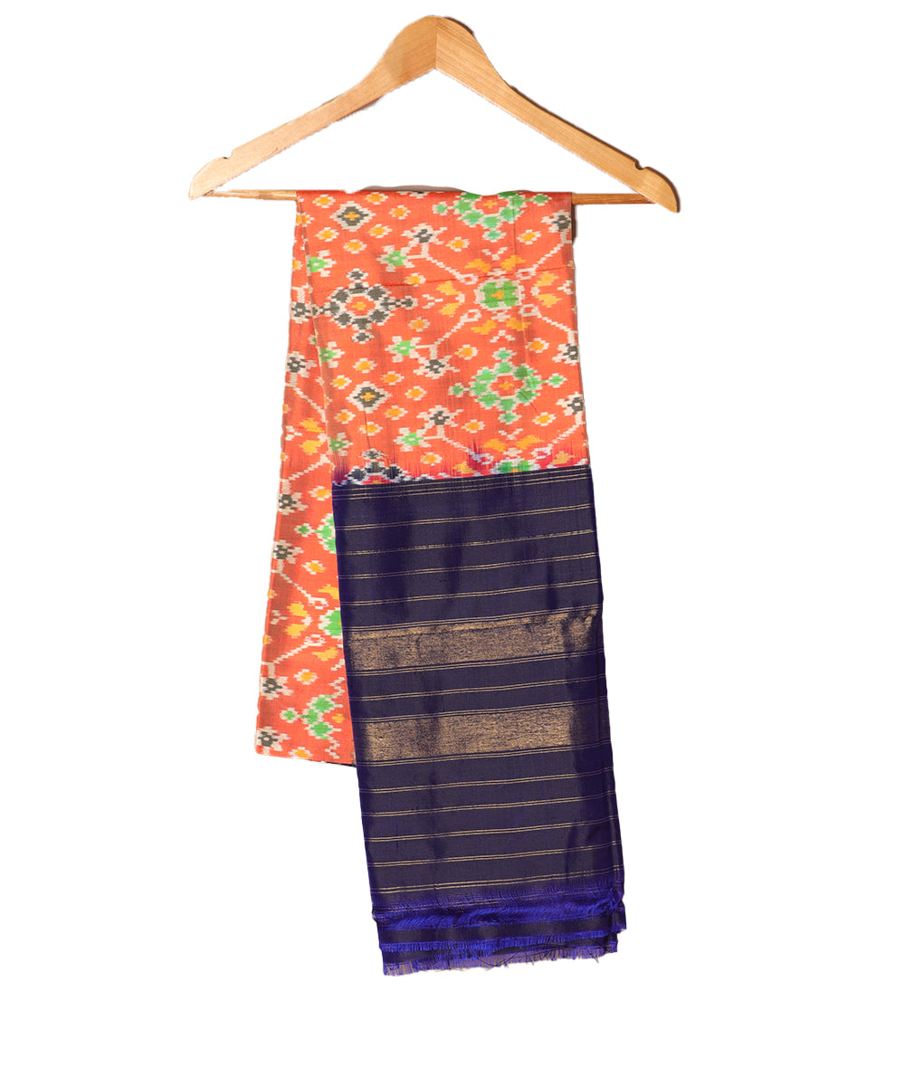 Salmon red color handloom silk dupatta