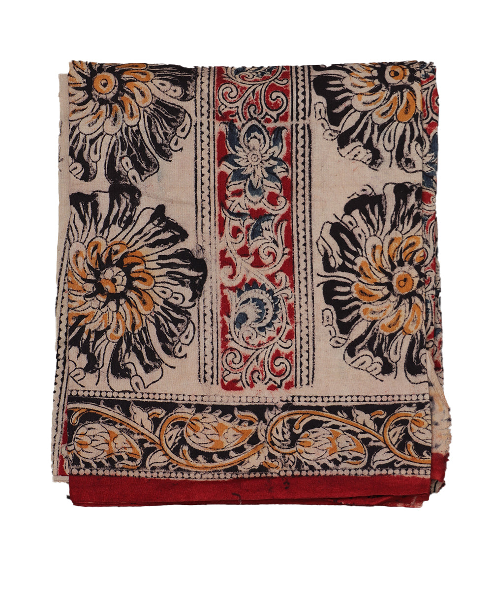 Beige handloom Kalamkari lungies