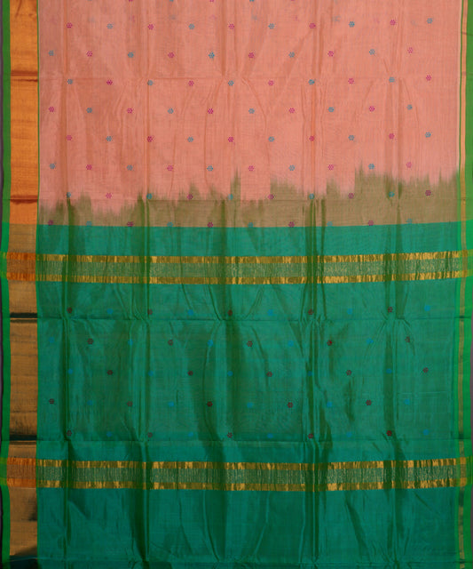 Salmon color handloom venkatagiri sico saree